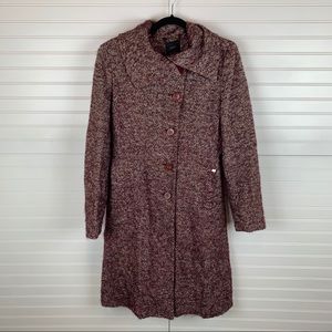 FINAL • Ted Baker • Domy Tweed Burgundy Coat